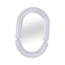 Homyl Düzensiz Makyaj Aynası Masa Üstü Aynası, Çok Yönlü Oval Şekil Beyaz