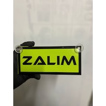 Yeşil Renk Üzeri Siyah Renk Zalım Yazılı Vantuzlu Cam Süsü