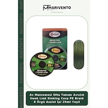 Av Malzemesi Olta Takımı Avcılık Hook Link Sinking Carp Pe Braid 8 Örgü Assist İpi 25mt Yeşil 0.25 Lbs