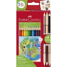 Faber-Castell Kuruboya 12+3 Bicolor Dünya Ç.Üçgen 5171201744