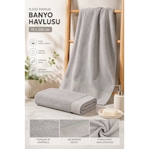 Love Home 70x150 Banyo Havlusu Gri