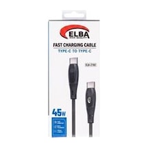 Elba Elb-2702 45w Type-c To Type-c 1mt Siyah Silikon Şarj Kablosu 480mps Hızlı Şarj