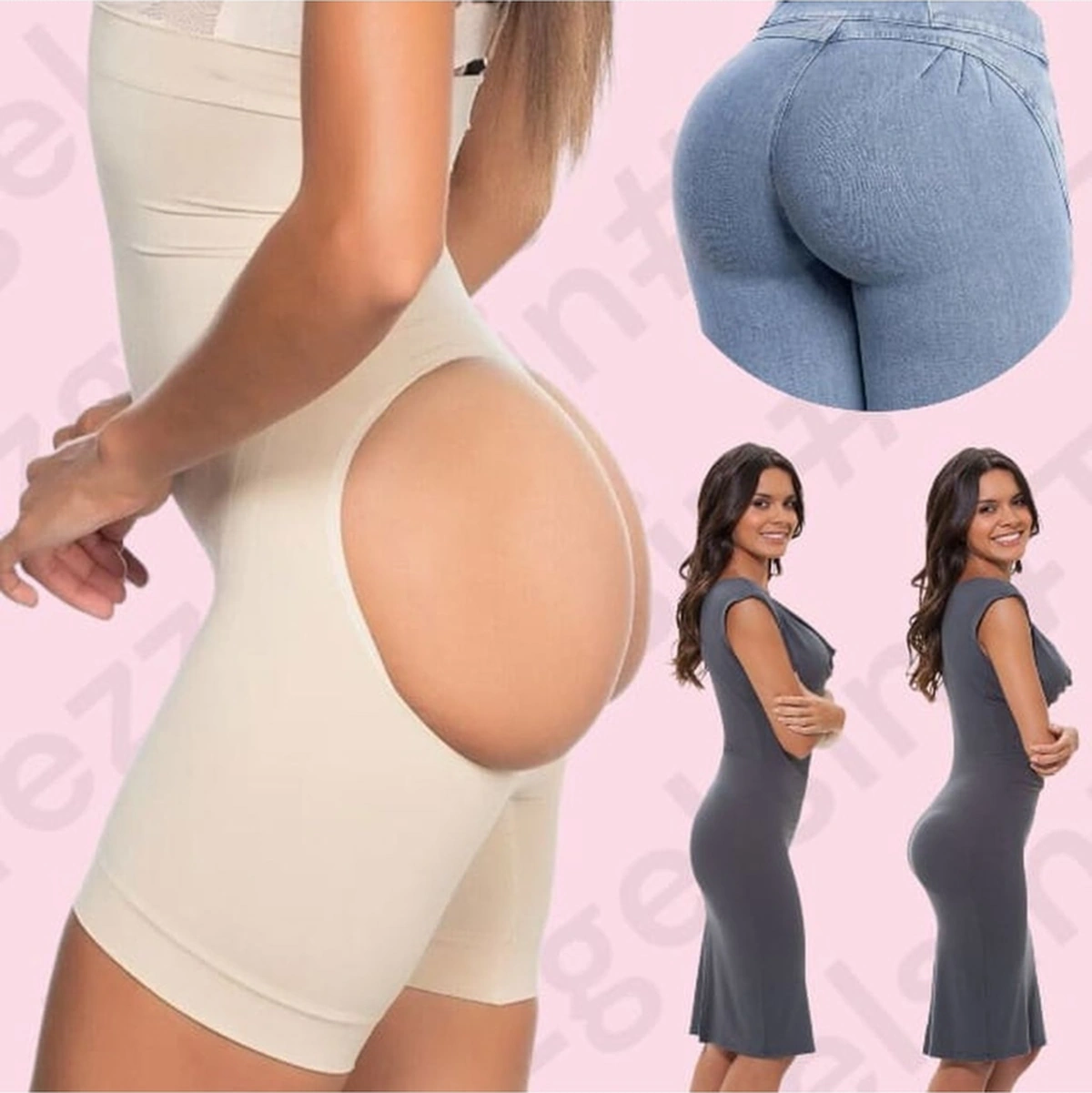 Tezzgelsin Kadın Beden Incelten Fit Gösteren Kalça Toparlayıcı Dikleştirici Açık Popo Dikişsiz Yüksek Bel Korse Ten Rengi