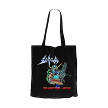Sodom Ten Black Years Siyah Kanvas Bez Çanta Siyah