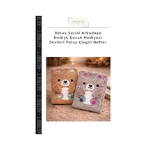 Delux Serisi Arkadaşa Hediye Çocuk Hediyesi Sevimli Peluş Çizgili Defter Çok Renkli