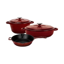 Lava Döküm Bordo 5 Parça Set Şıklık, Lezzet Ve Gücü Bir Araya Getiren Tasarım Bordo