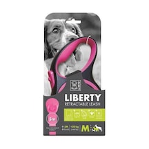 M-pets Liberty Otomatik Şerit Gezdirme Kayışı 5m Pembe M