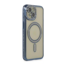 Apple İphone 15 Kılıf Joke Simli Magneticsafe Kılıf - Lacivert 0.2M-Çok Renkli