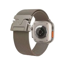 Apple Watch 42mm Uyumlu Milano Metal Kordon - Desert Ahşap