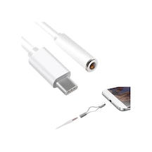 Type-C to 3.5mm Kulaklık Çevirici Aux Çevirici Beyaz
