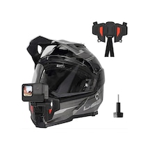 Motosiklet Kaskı Gopro Hero 11, 10, 9, 8, 7, 6, Insta360 X3, One X2, One X, One X, Djı Osmo Aksiyon, Kaymaz Silikon, Kurulumu Kolay, Aksiyon Kamera Aksesuarları 2. Nesil İçin Çene Montajı