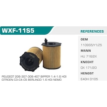 WINKEL WXF-11S5 Yağ Filtresi 107 206 207 301 307 308 407 Bipper Partner Tepee / C-Elysee C1 Nemo Berlingo / Yağ Filtresi 37877942