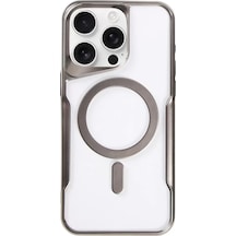 Newface Apple İphone 16 Pro Kılıf Boyi Magsafe Silikon Kapak - Titan Gri