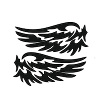 2 Adet Araba Motorsiklet Leptop Kask Kanat Sticker Reflektörlü Ve Düz Renkler Piano Black 1