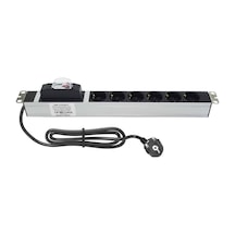 Amp Connect 19" 1u 6'lı Schuko Sigortalı Kabinet Grup Prizi Pdu -16a