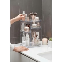 Mithra Life 360 Derece Dönen Makyaj Takı Rafı Organizer Şeffaf Kozmetik Düzenleyici Mıt1293 10 Parça