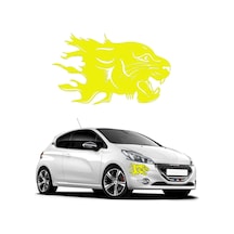 Panter Başı Oto Sticker Sarı 20 20 Cm