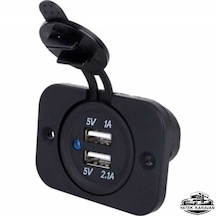 Kapaklı Marin İkili Usb Soketi 12v Yatek Karavan Tekne