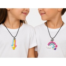 Best Friends Gökkuşağı Ve Yıldız Detaylı İkili Çocuk Kolyesi Hediye Çok renkli