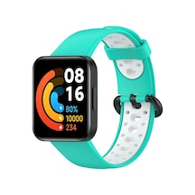 Lvsqvr Newface Xiaomi Redmi Watch 2 Spor Delikli Kordon - Turkuaz-beyaz