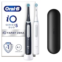 Oral-B iO 5 Şarjlı Diş Fırçası Seti 2'li Mat Siyah - Beyaz