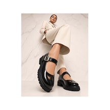 37brandshoes Siyah Rugan Platform Mary Jane Siyah Siyah