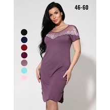 Scast'e37 Kadın Viskon Gece Gömleği 43712853 Violet