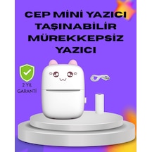 Kablosuz Mini Cep Yazıcısı Bluetooth Destekli 1200mah Bataryalı