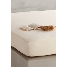 Pure Natural %100 Pamuklu Yıkamalı Tek Kişilik Lastikli Çarşaf 100 200 Ekru