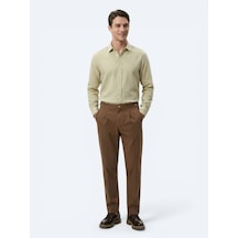 Kip Bakır Düz Dokuma Regular Fit Casual Pamuk Karışımlı Pantolon