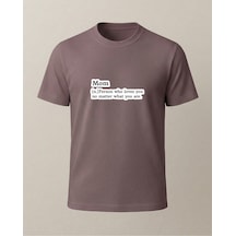 Mom N. Baskılı T-shirt Kahverengi