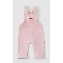 Fitilli Kadife Bebek Salopet Pembe 18-24 Ay