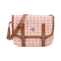 Bilik Deri Monogram Pembe/taba Kadın Çapraz Askılı Çanta İv Z-24- 001