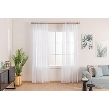 Beyaz Keten Tül Perde Yüksek Kalite Sık Pile 1'e 3 Pile-beyaz Beyaz