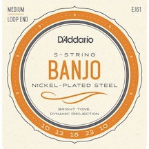 D'addario Ej61 5-String Banjo. Nickel. Medium. 10-23 Takım Tel Ba