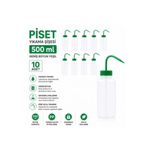 Piset 500 Ml - Yıkama Şişesi - Geniş Boyun Yeşil 10 Adet