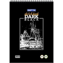 Gıpta Dark Spiralli Siyah Resim Defteri A4 15 Yaprak 40