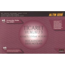 Ticaret Hukuku 3 Kıymetli Evrak Hukuku Ayşe Sarıca
