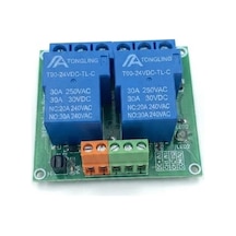 Tongling T90 24v 2 Kanal 30a Röle Kartı - Opto-kuplör Tetiklemeli Güç Röle Modülü