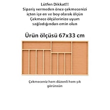 67 X 33 Cm Ahşap Kaşıklık Çekmece İçi Organizer Doğal Ahşap Mutfak Düzenleyici