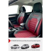 Premium Serisi Lüks Keten Oto Koltuk Kılıfı Hyundai İ20-i30-accent-blue-era-getz Uyumlu Bordo