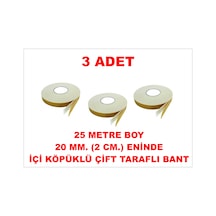 Çift Taraflı İçi Köpüklü Sarı Bant 25 M. Uzunlukta 20 Mm-2 Cm Ebatında 3 Adet