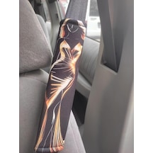 Dijital Baskılı Emniyet Kemeri Pedi, 26 Cm, Yumuşak Süngerli, Salon Kadını Tasarımı, Universal, 2 Adet
