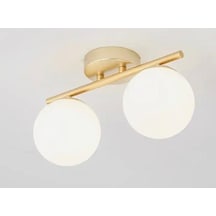 Rsylight Metal Modern Eskitme Kaplama Opal Camlı Tavan Plofyoner 2 Li Tavan Avize Siyah