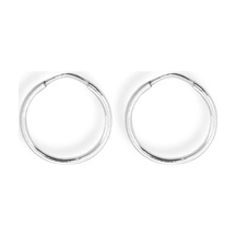Oya Silver İnce Gümüş Halka Küpe 1.5mm-1.5x1.5cm