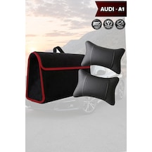 Audi A1 Uyumlu Koltuk Yastığı Bagaj Çantası Siyah Renk Lüks Model