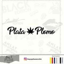 Plata Plomo Oto Sticker Siyah 20 10 Cm