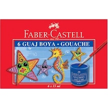 Faber 6 Renk Guaj Boya Çok Renkli