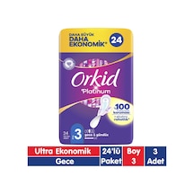 Orkid Platinum Ultra Ekonomik Hijyenik Ped Gece & Gündüz 3 x 24'lü