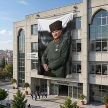 Atatürk Portresi Poster Bayrak Raşel Kumaş 6x9 Metre Ata68 Diğer